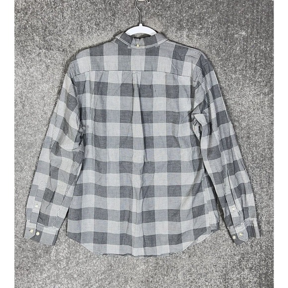 Banana Republic Cotton Stretch Grant Fit Oxford Shirt Men Size Large Gray Button - Picture 2 of 10